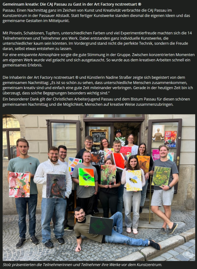 Kunstkurs in der Art Factory ncstreetsart Kunstkurs in der Art Factory ncstreetsart
